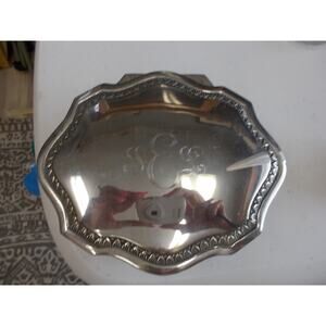 Victorian Silver-Plated jewelry box with lion footed base